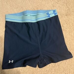 Under Armour Dark Blue Shorts with Striped Waistband
